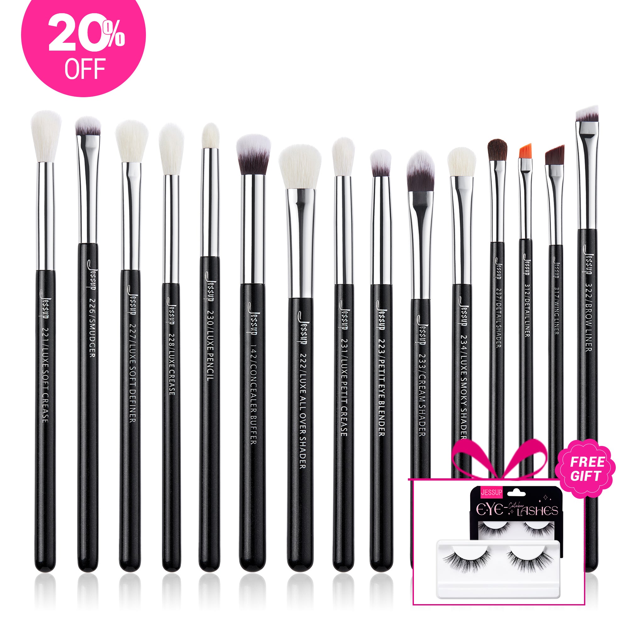 TenseiRHODEブラッシュ/リップシェイプセット Best Eye Makeup Brush Set Eyeshadow Eyeliner Undereye 15 Pcs | Jessup