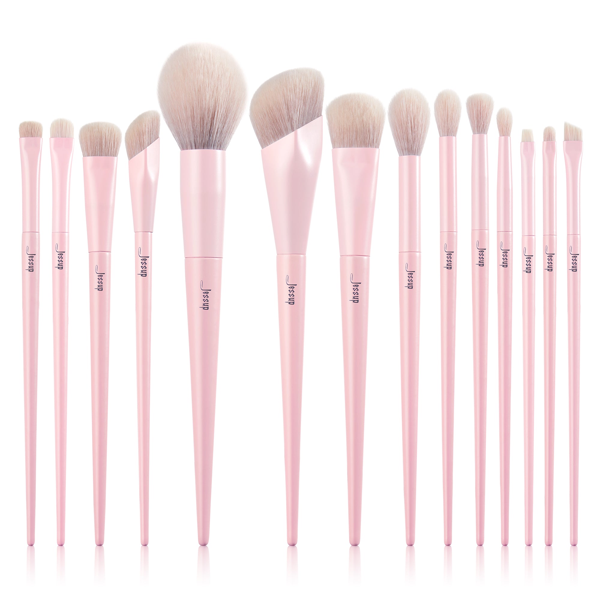 (US Direct) Jessup Crystal Pink Makeup Brushes Set Premium Vegan T495