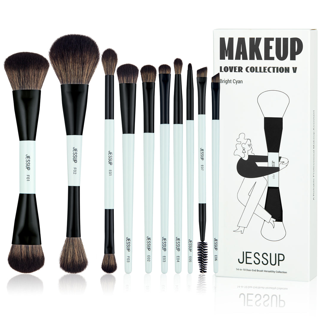 Jessup white and black makeup brush set