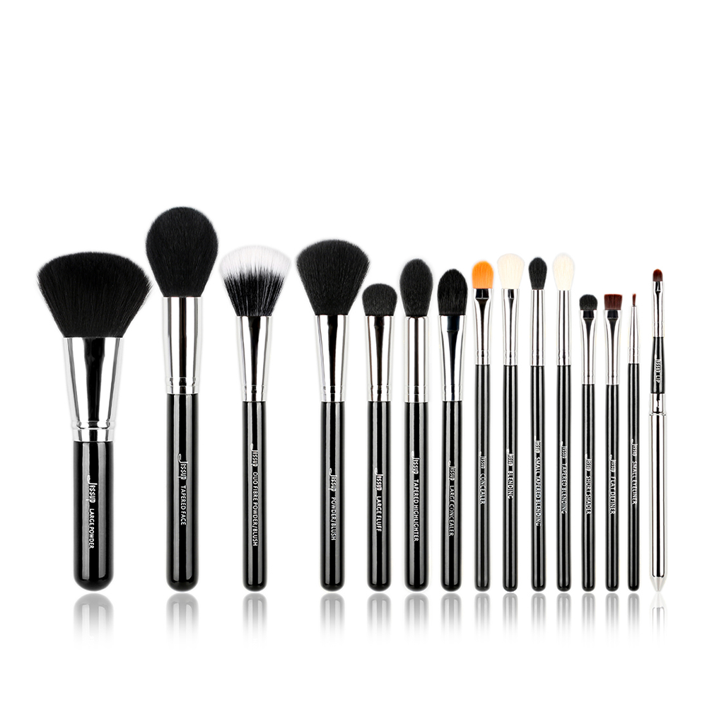 Jessup Pro Makeup Brushes 15 Pcs Makeup Brush Set Beauty Cosmetics Make Up  Powder Foundation Eyeshadow Eyeliner Blending Lip Brush Tools  (Black/Silver) T092 : Beauty & Personal Care 