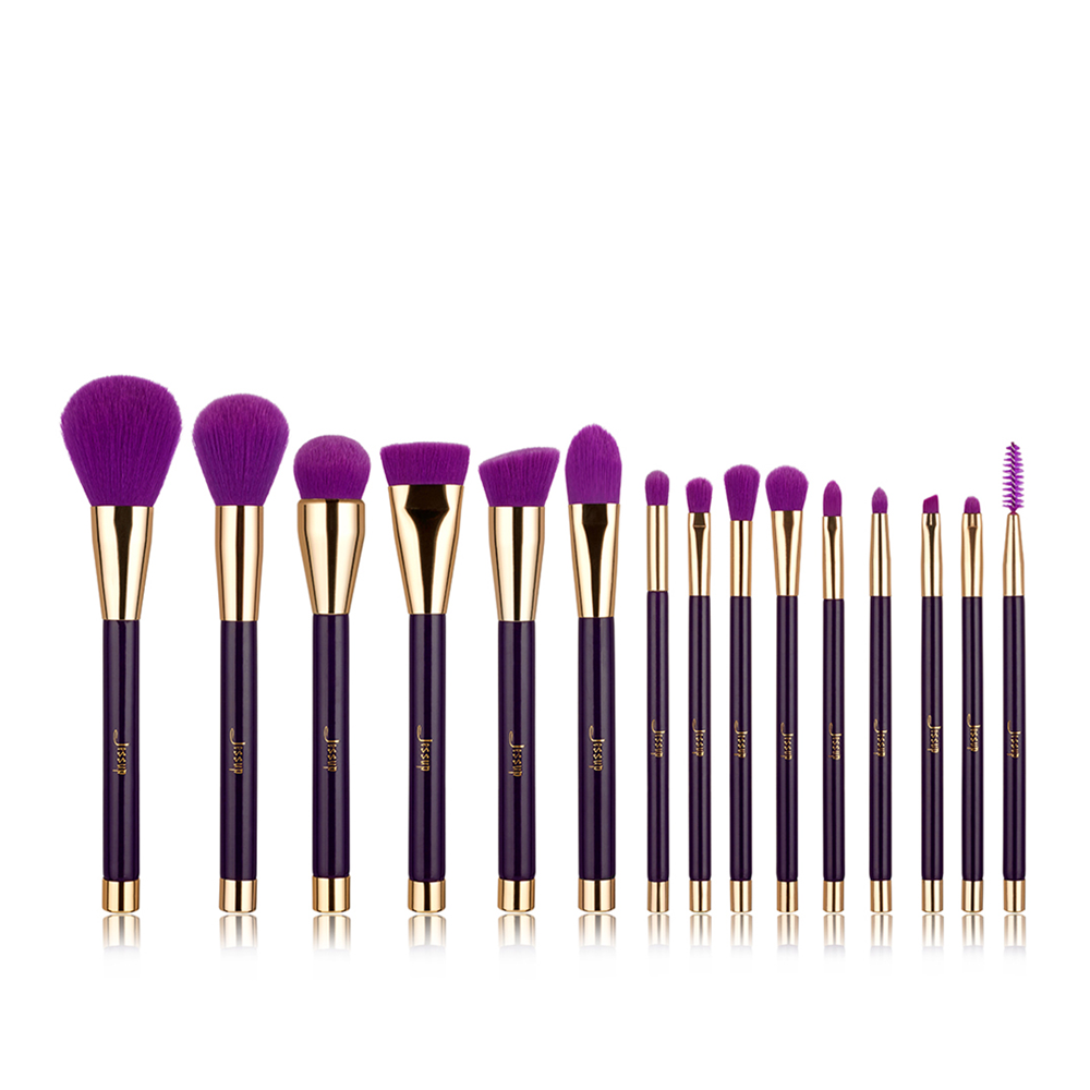 Purple Color Makeup Professional Brush Set 15 Pcs