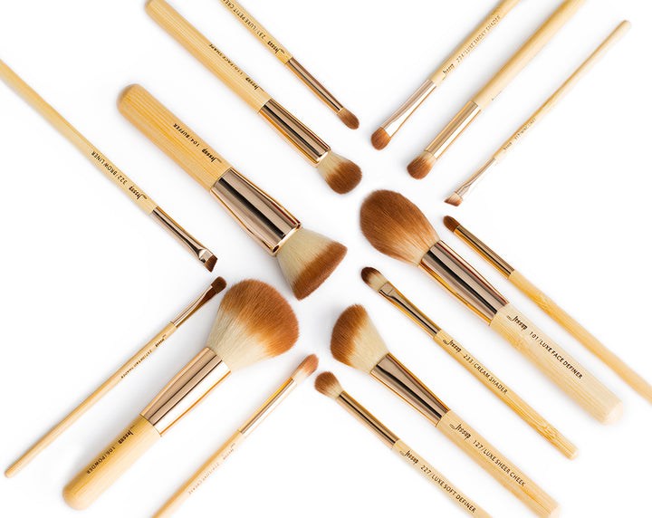 bamboo beginner makeup brush set 15pcs - Jessup Beauty