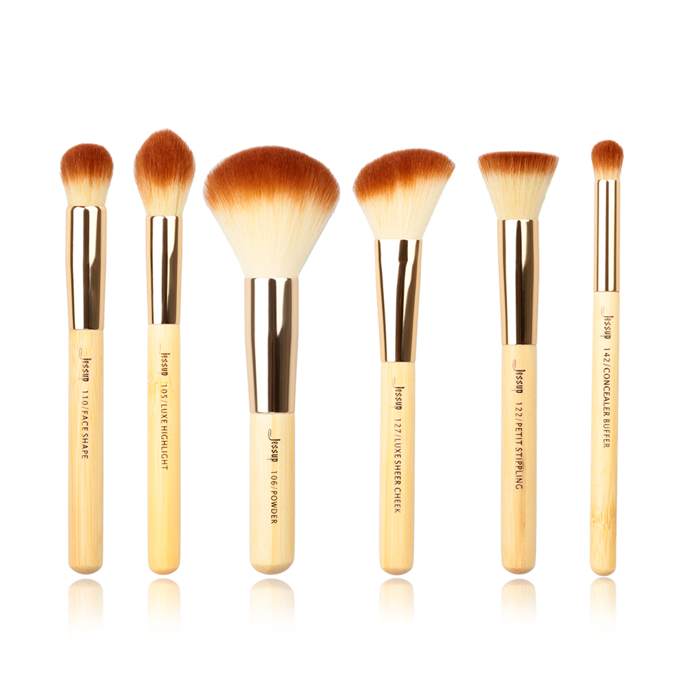 bamboo foundation brush set 6pcs - Jessup Beauty