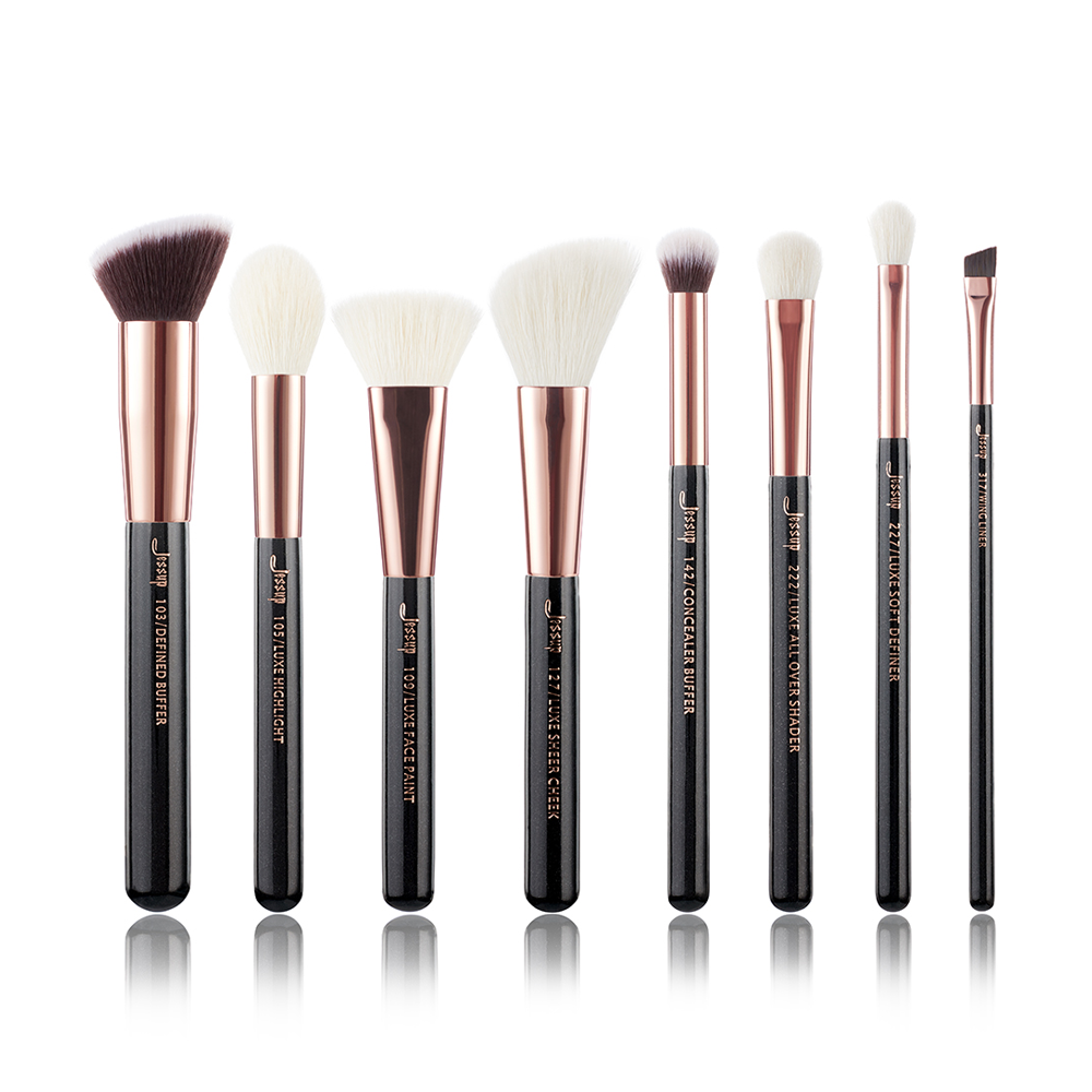 makeup brushes best sellers black 8Pcs - Jessup Beauty