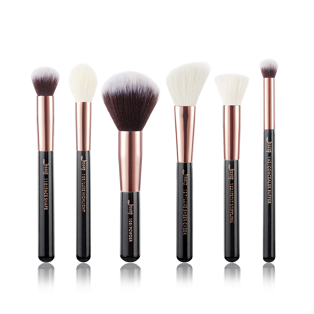 Best Face Makeup Brushes Must Have 6PCS Black | Jessup