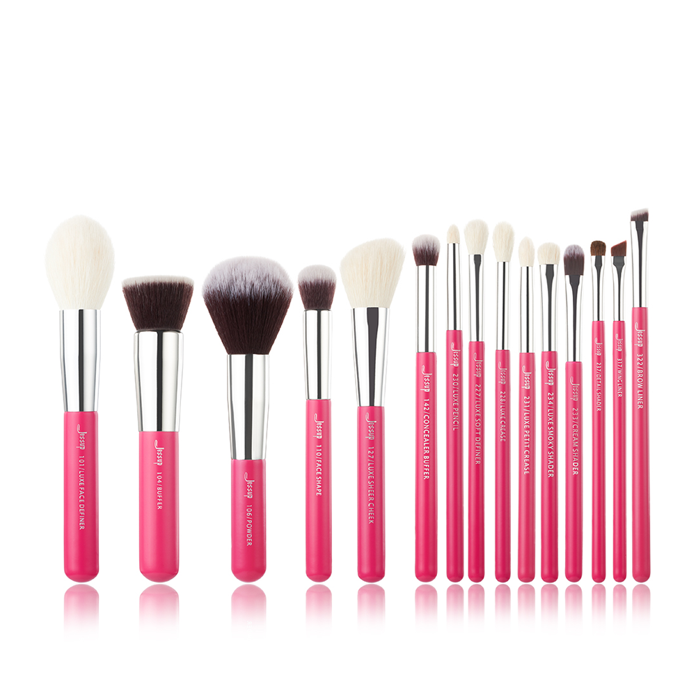 15 pcs Makeup Brush Set Pink Foundation Powder Eyeshadow | Jessup