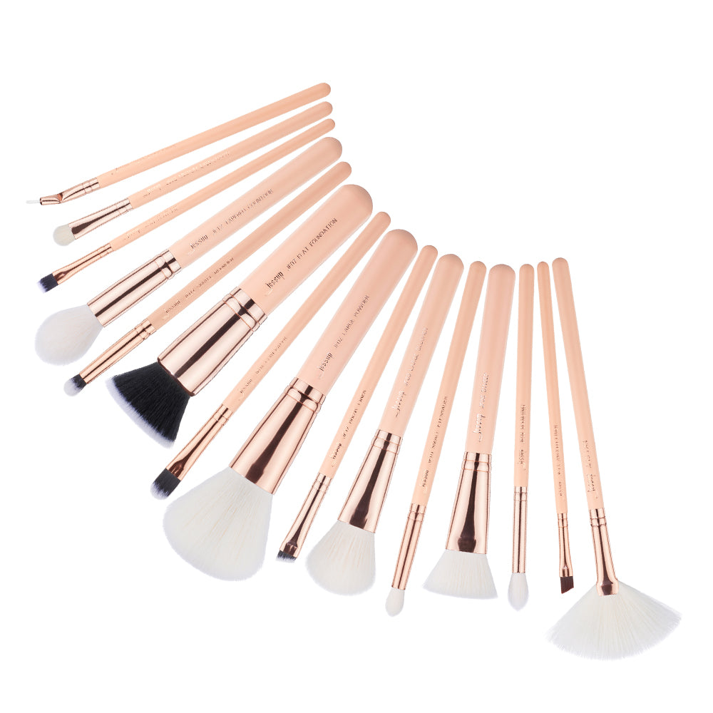 makeup brushes with labels Chrysalid 15 Pcs - Jessup Beauty