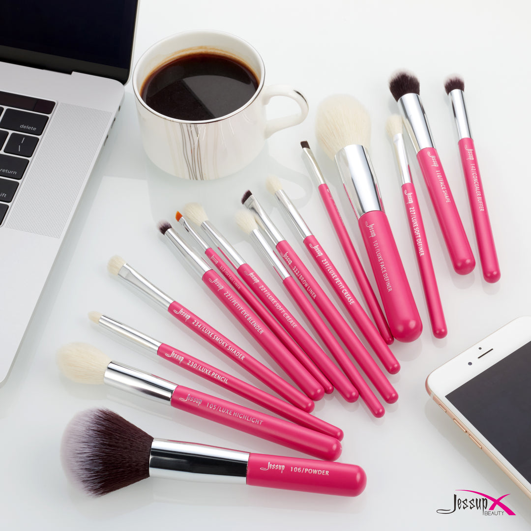 Pink Makeup Brush Set - Jessup Beauty
