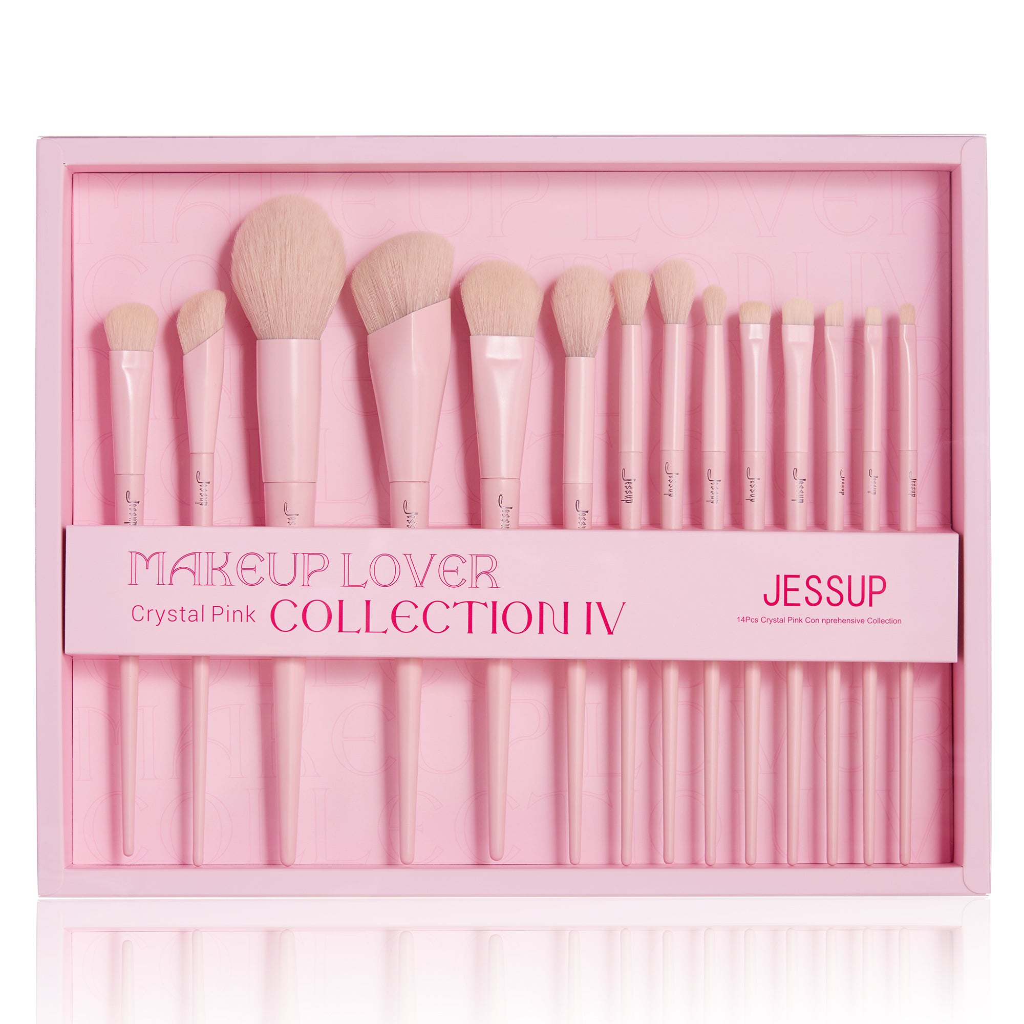Jessup Pink Makeup Brushes Set Premium Vegan Foundation Concealer