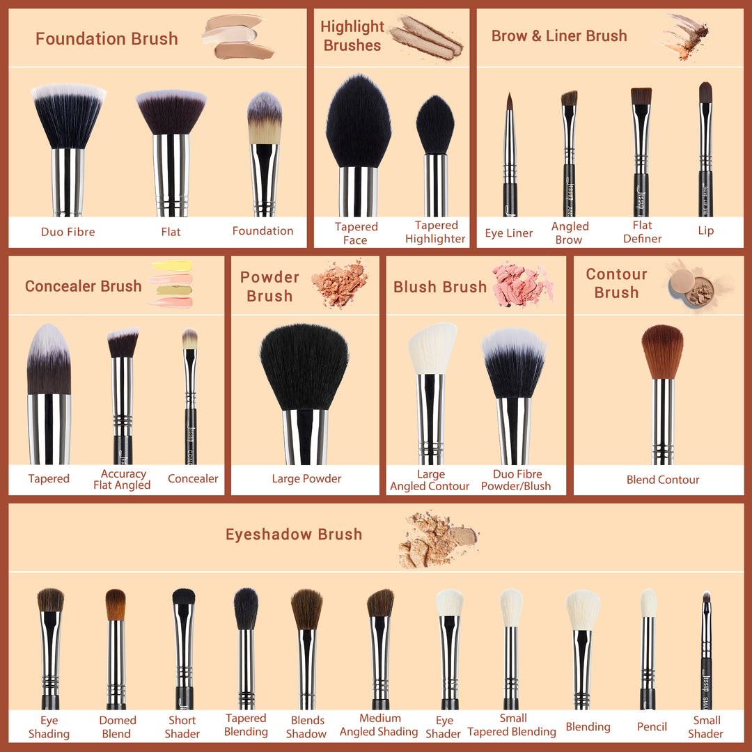 jessup full face makeup brushes
