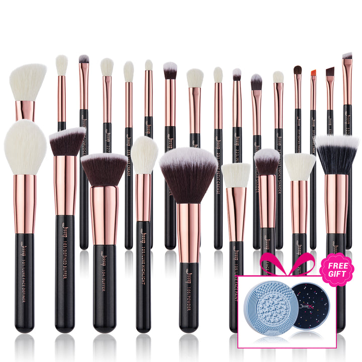 مجموعة فرش مكياج فردية كاملة للوجه، 25 قطعة T155 