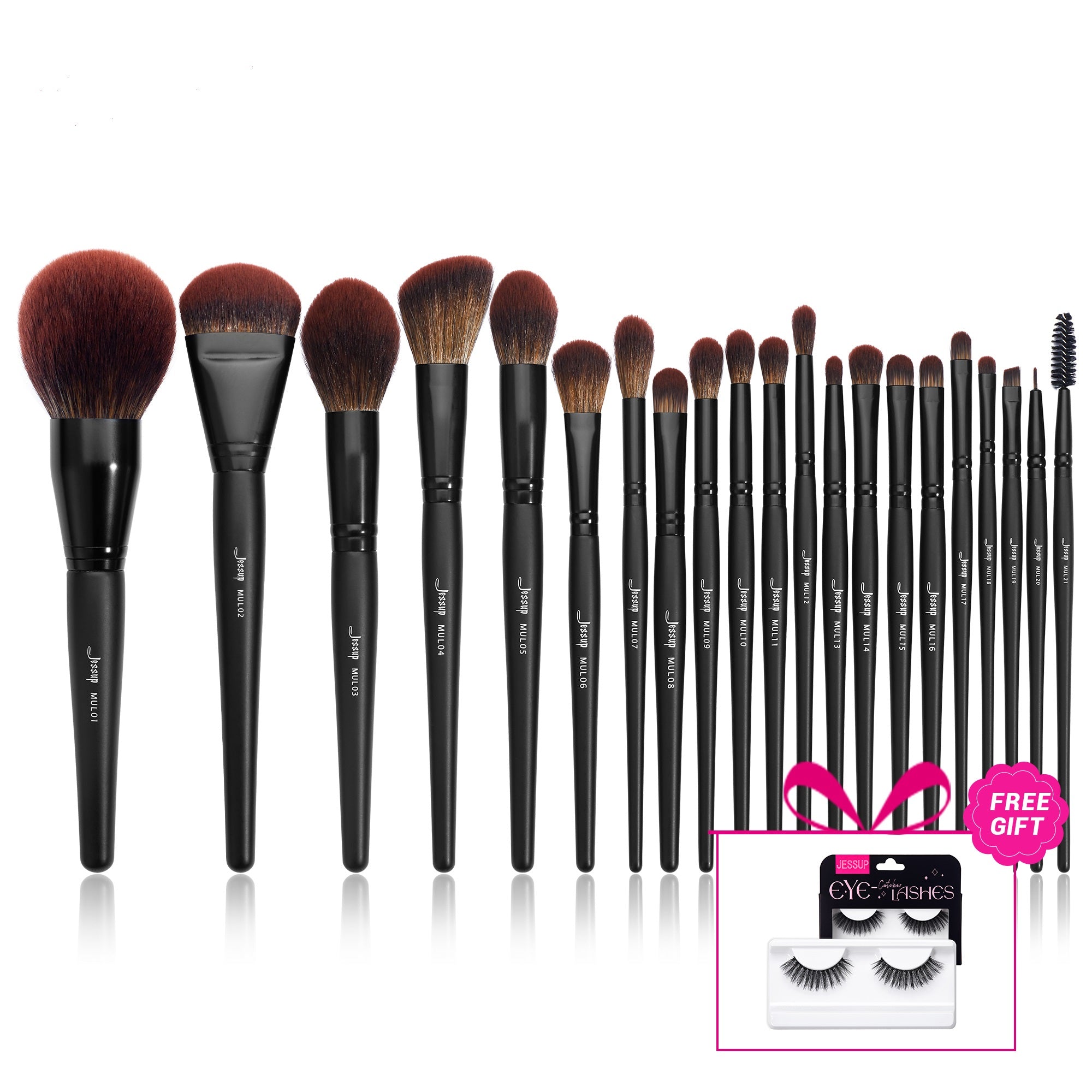 Professional Vegan Complete Makeup Brush Kit Black - Jessup