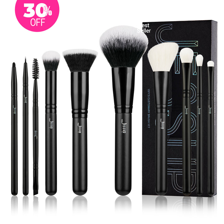 10 pezzi Pennelli per il trucco individuali anti-pelucchi Set consueto T323