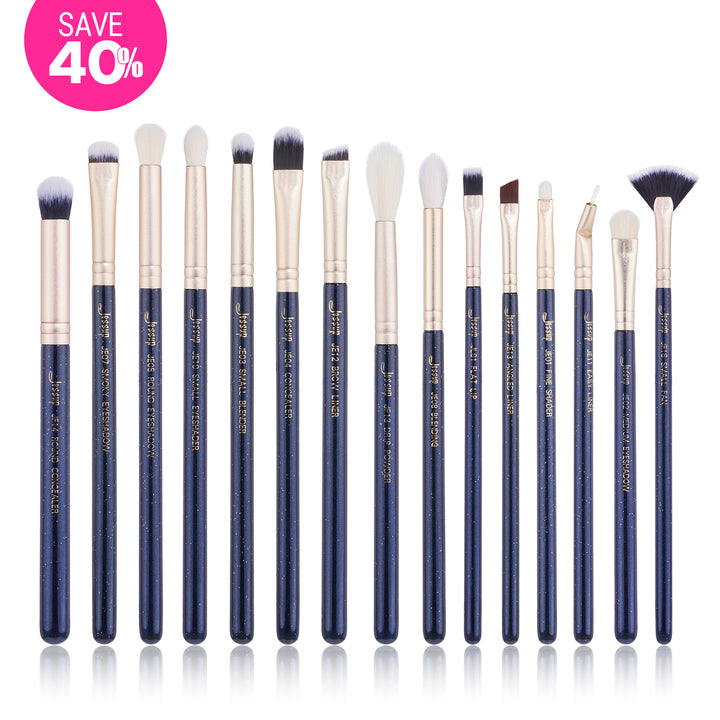Blue Makeup Set Blue Makeup Brush Set Eyes Eyebrow Eyeliner Lipstick 15Pcs | Jessup ...