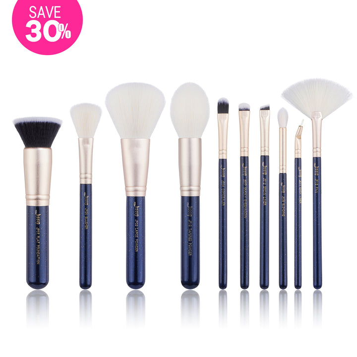 Blue Makeup Set Best Starter Makeup Brush Set 10 Pcs Blue | Jessup – Jessup Beauty