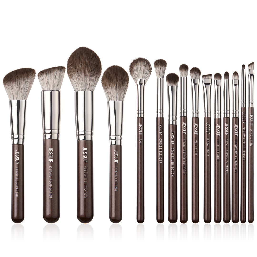 Brown Makeup Brushes Set Professional Premium Synthetic 15pcs T498 from $34.15