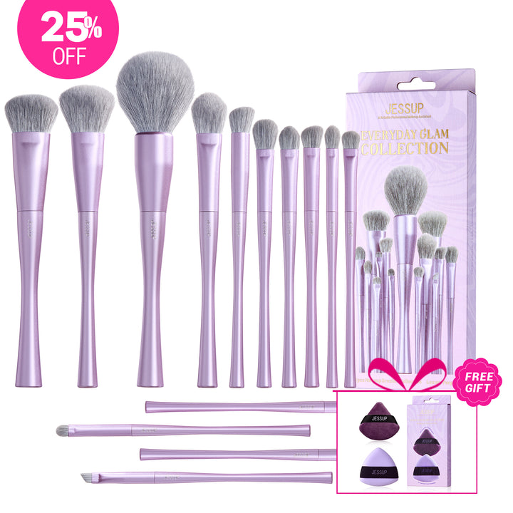 Luxury Purple Makeup Brush Set 14pcs T512