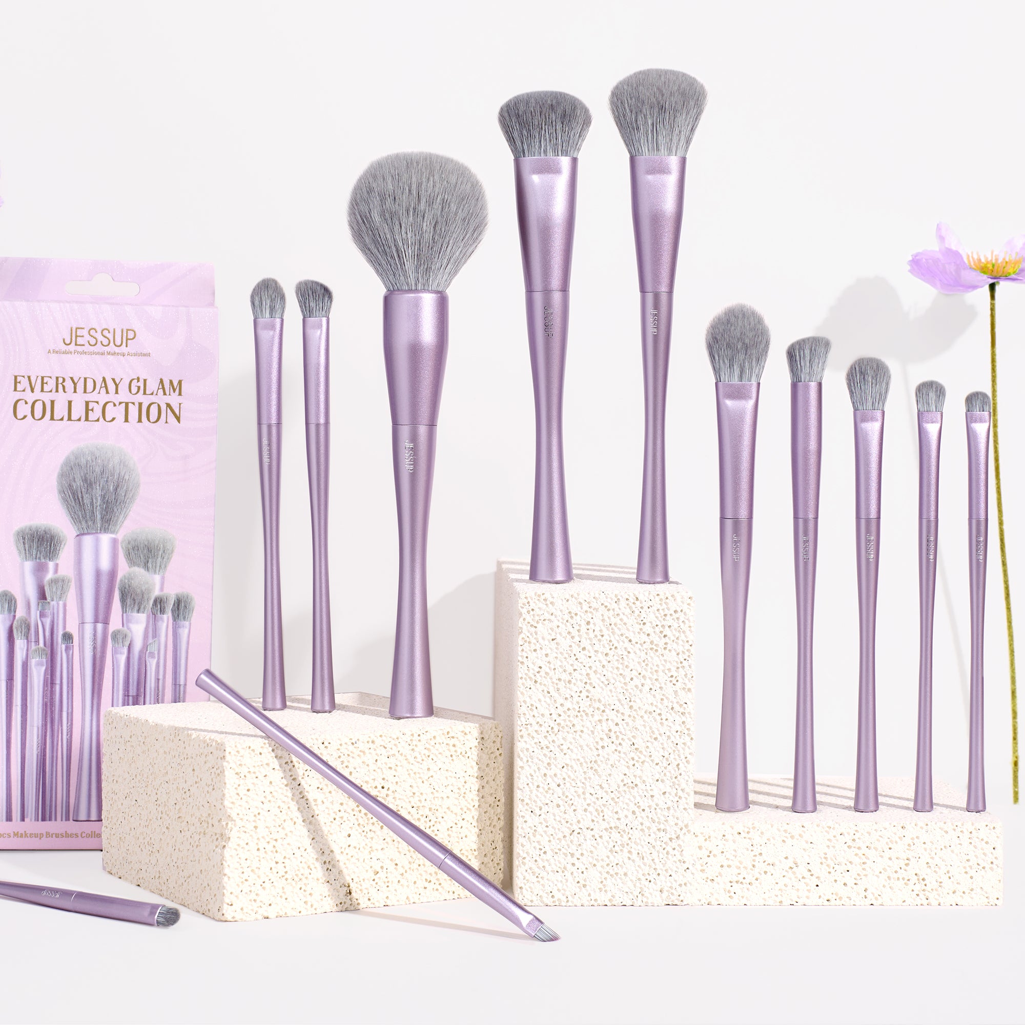 Luxury Purple Makeup Brush Set 14pcs T512