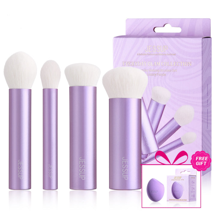 Luxury Purple Kabuki Face Brush Set 4Pcs T517