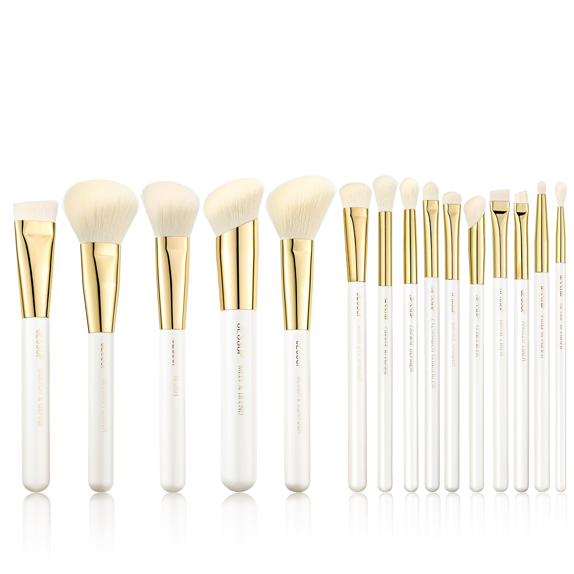 White Shimmer Makeup Brush Collection