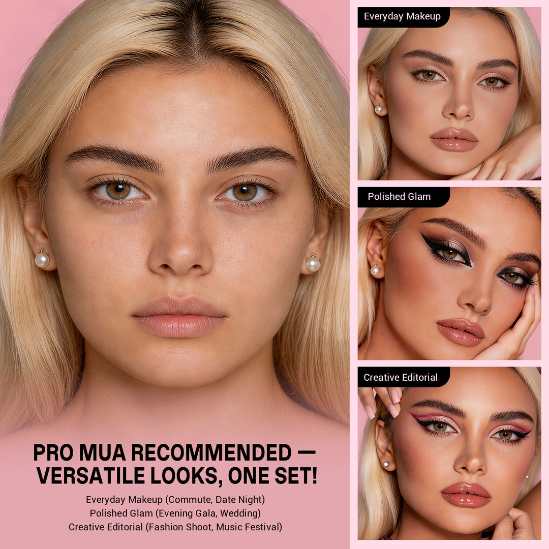 (Newest) White Shimmer Makeup Brush Collection