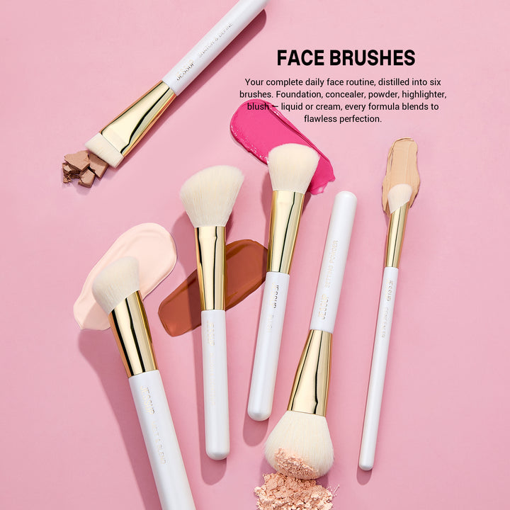 (Newest) White Shimmer Makeup Brush Collection