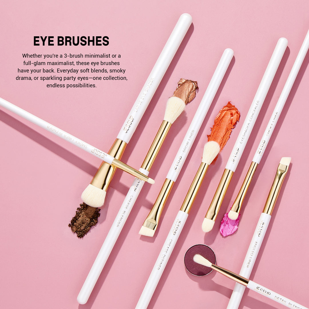 (Newest) White Shimmer Makeup Brush Collection