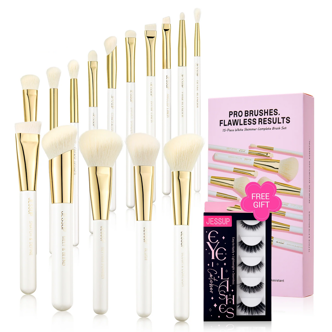 Jessup white makeup brush set