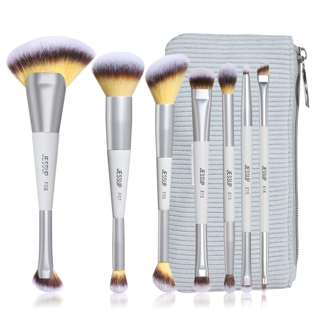 Dual ended makeup brushes