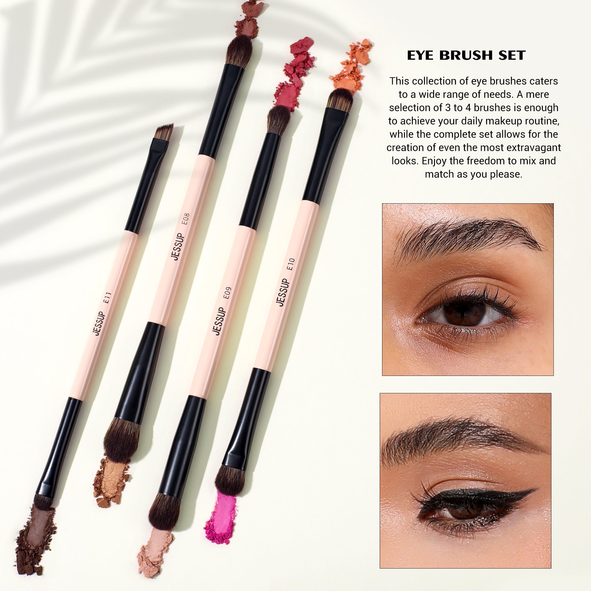 Duo-End Makeup Brush Set Peach Dust