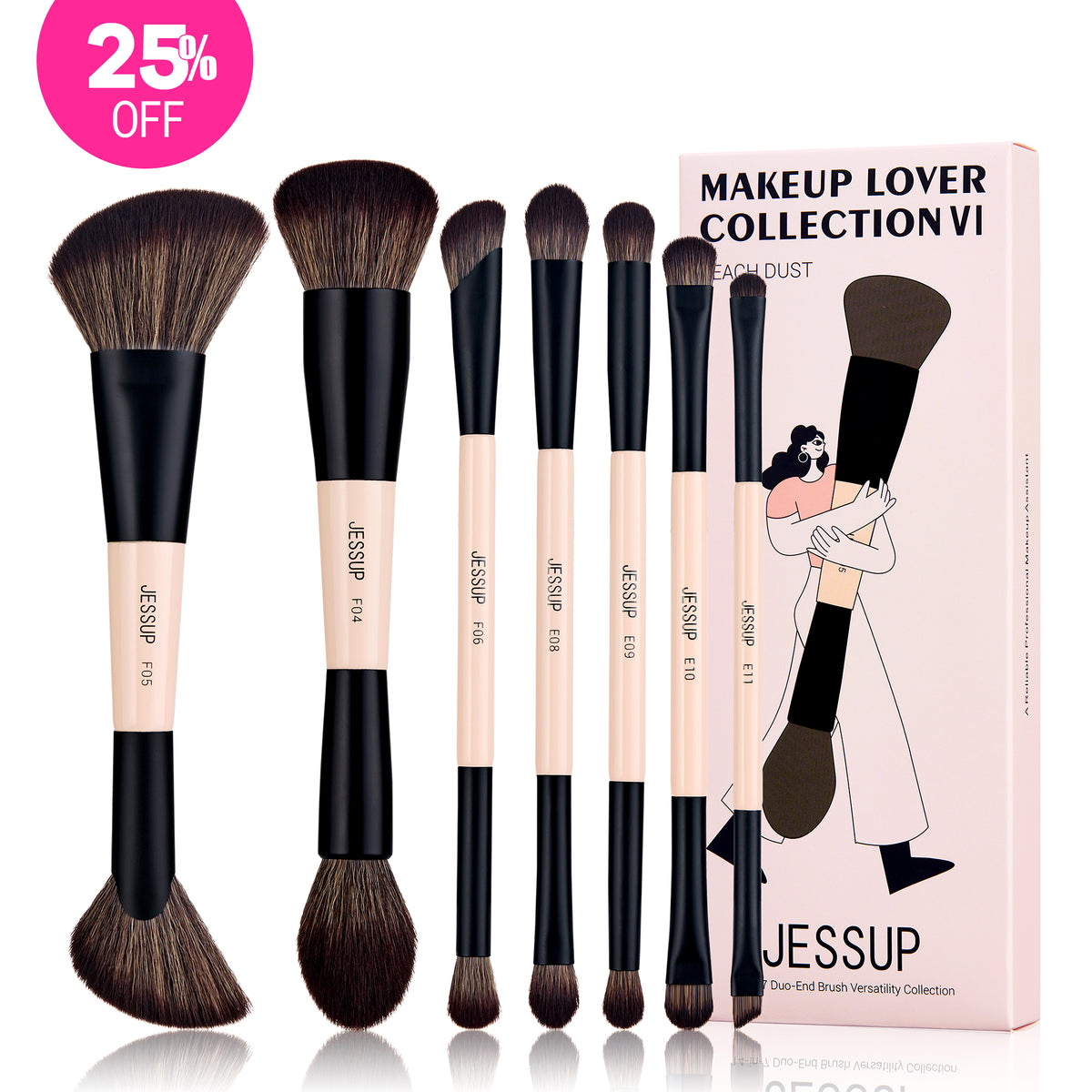 Jessup Beauty 14-in-7 Duo-End Brush Versatility Collection T600