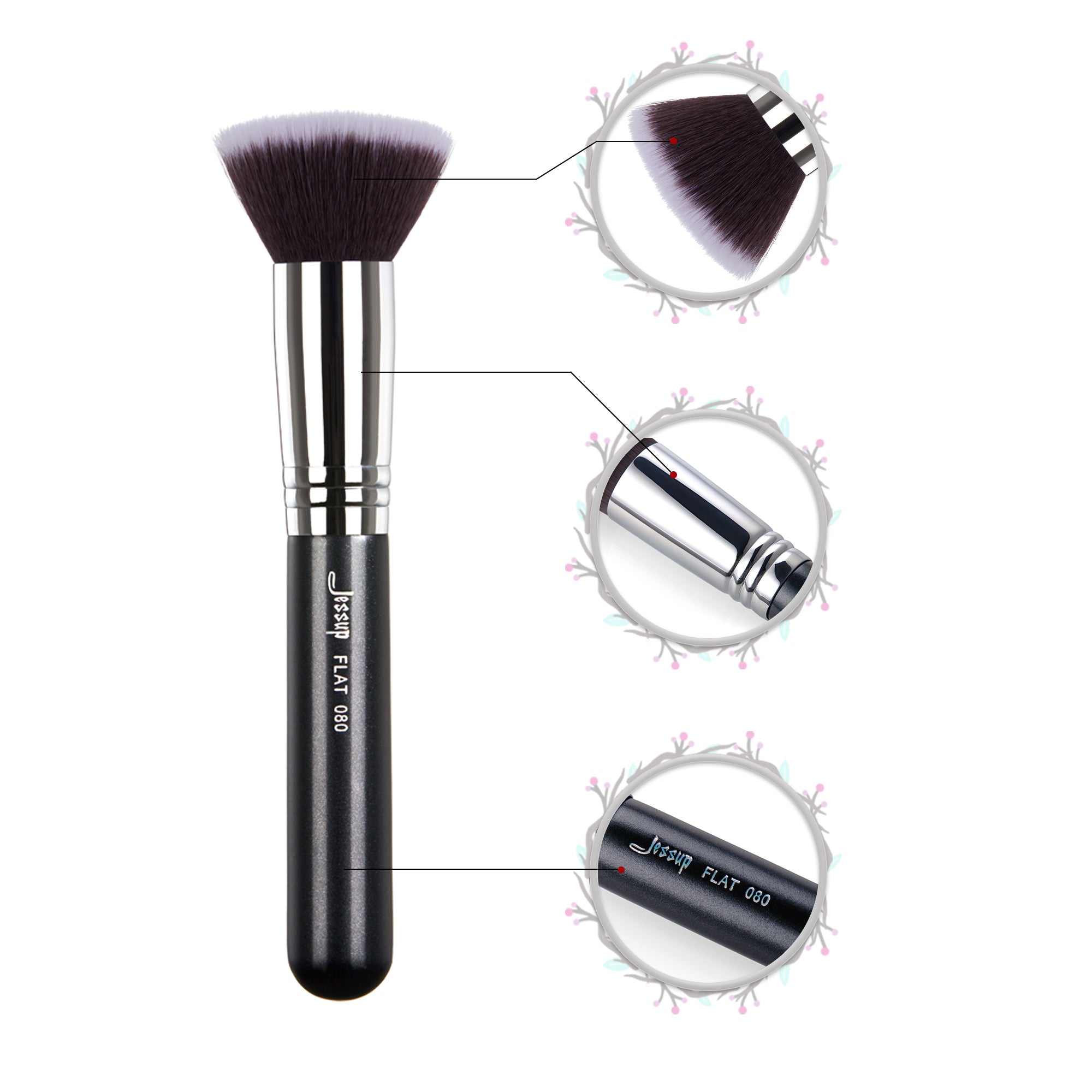 Round Flat Top Foundation Brush Synthetic | Jessup