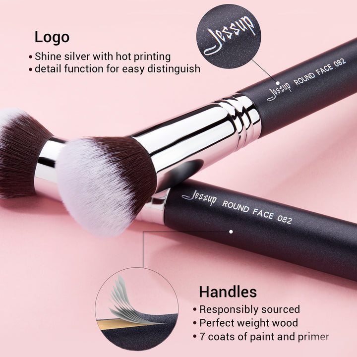 Round Foundation Makeup Brush - Jessup Beauty