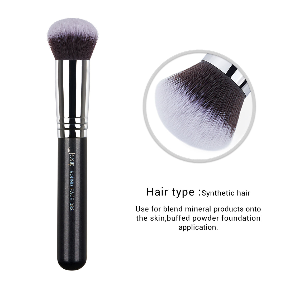 Round Foundation Makeup Brush - Jessup Beauty