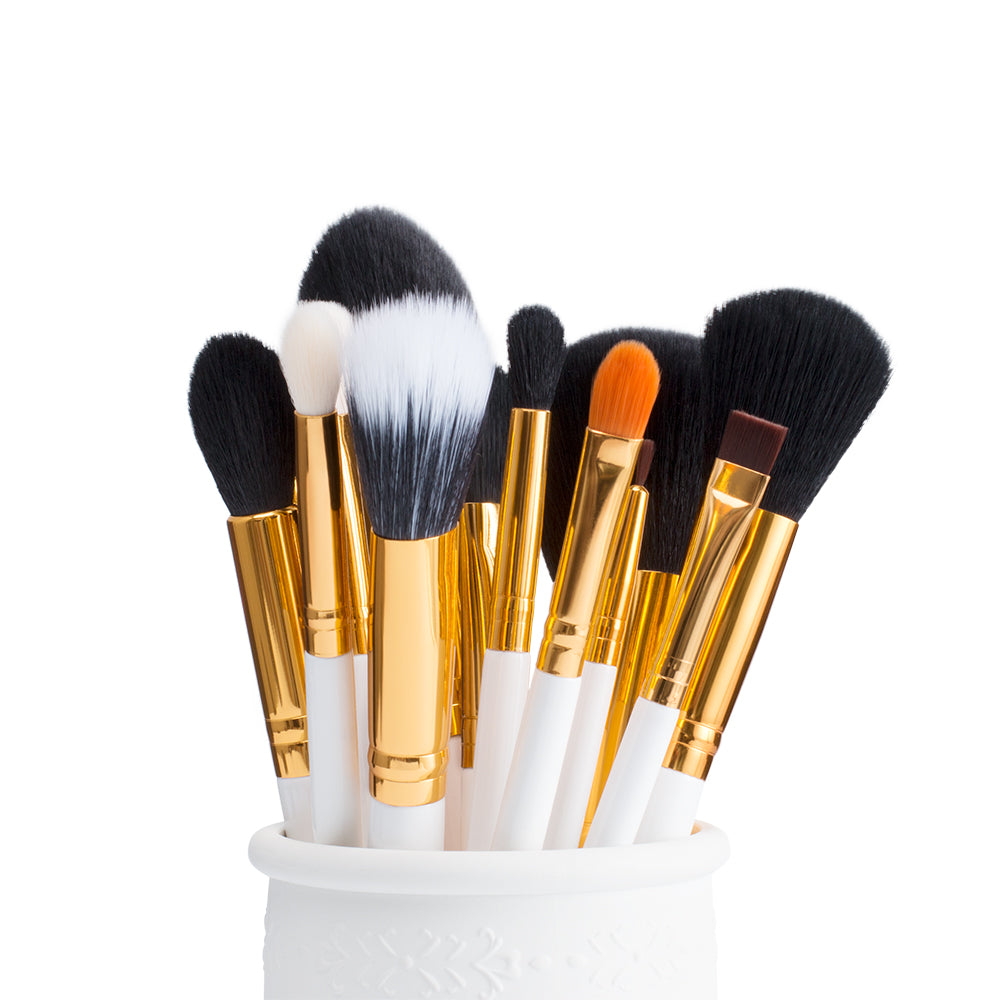 white makeup brush set 15 Pcs - Jessup Beauty