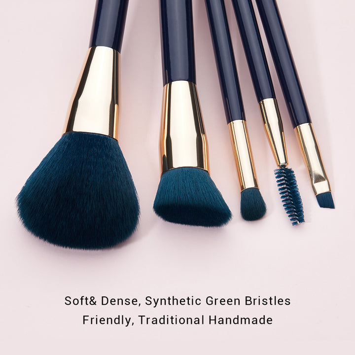 green makeup brushes colorful 15Pcs - Jessup Beauty