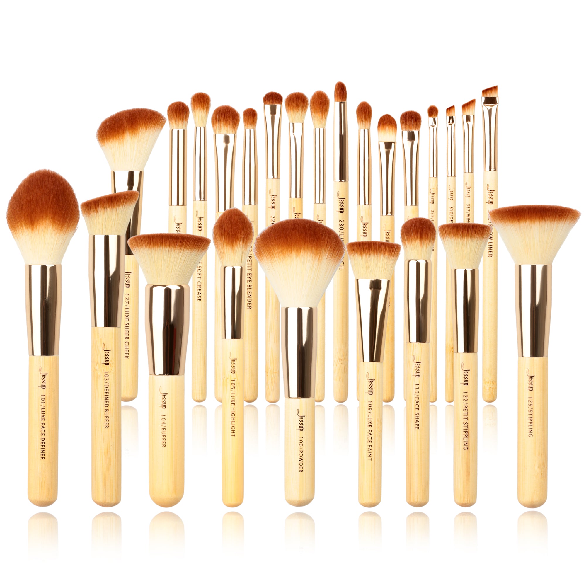 Vegan Bamboo Makeup Brush Sets Super Soft Vegan 6 to 25 Pcs