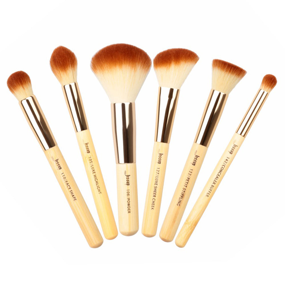 bamboo foundation brush set 6pcs - Jessup Beauty