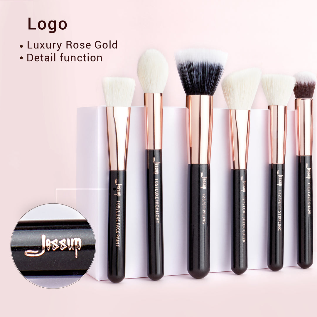 Jessup Brand 15pcs Pearl White/Rose Gold Makeup Brushes Make up Tool Kit  Beauty Professional Eyeshadow Power Lipstick Blending Cheeck Cosmetic  Brushes