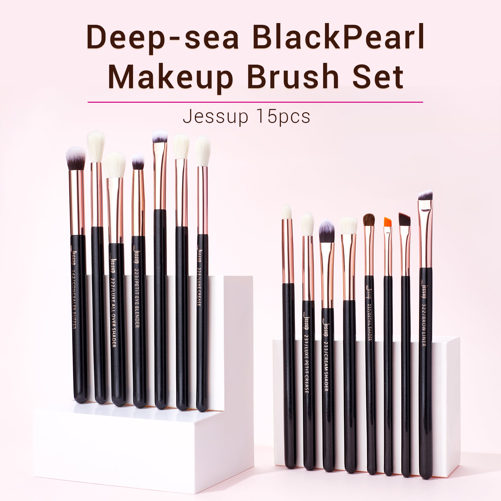 The Best Eye Makeup Brushes 2021 15PCS Black | Black