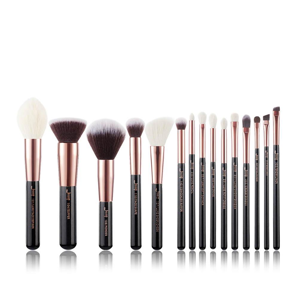 Essential Makeup Brush Sets Black 15Pcs | Black