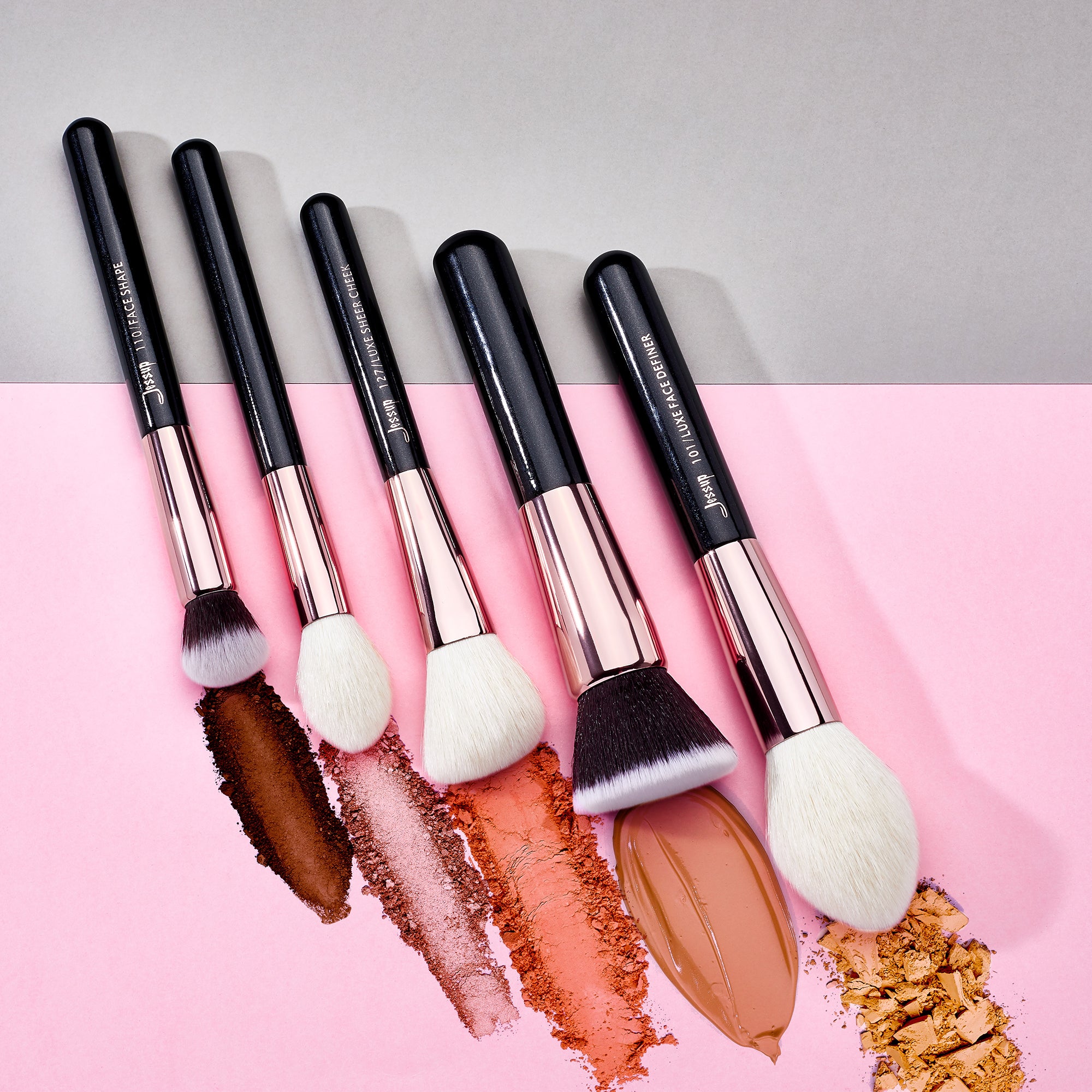 Essential Makeup Brush Sets Black 15Pcs | Black