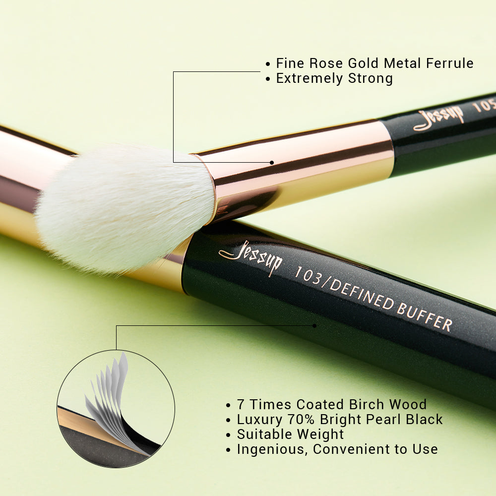 pro makeup brush set black 20Pcs - Jessup Beauty