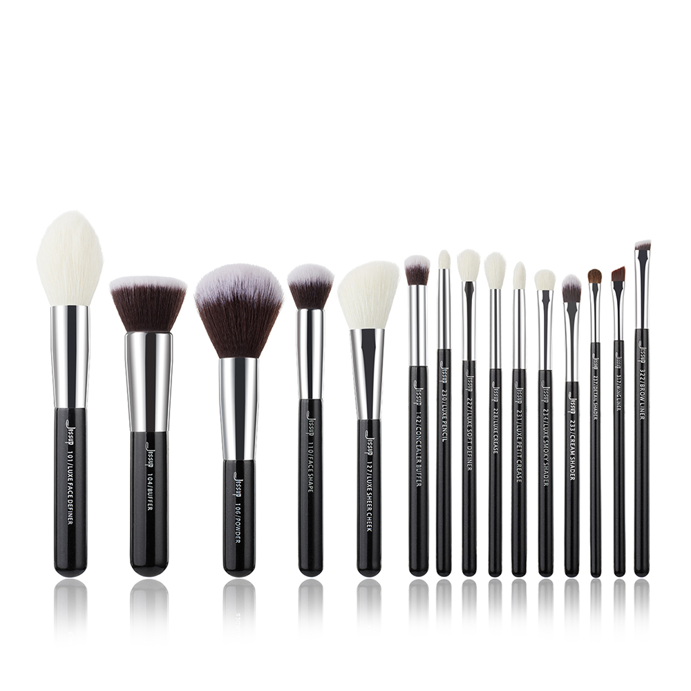 black beginner makeup brush set 15Pcs - Jessup Beauty