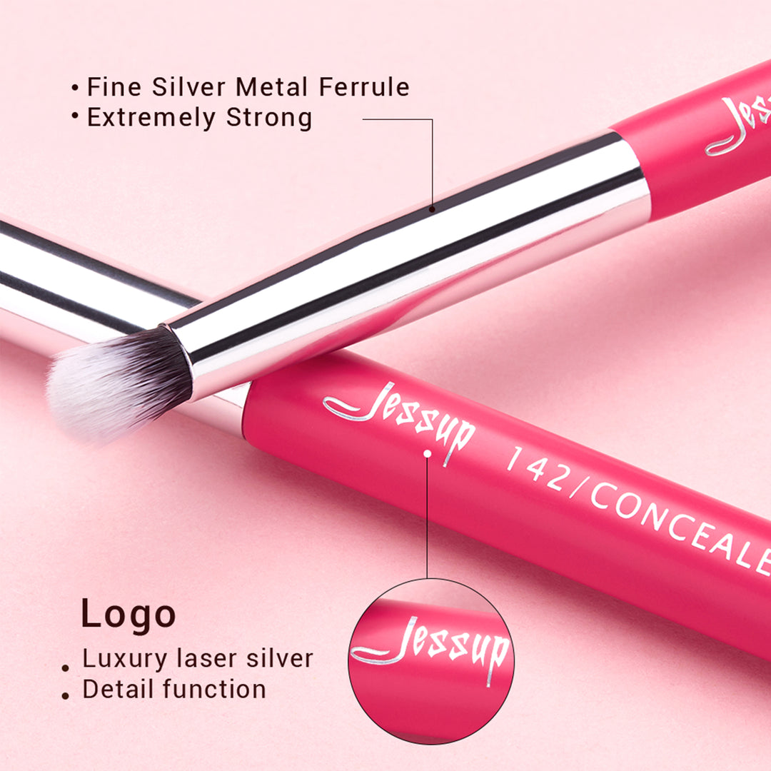 basic eyeshadow brush set pink 15pcs - Jessup Beauty