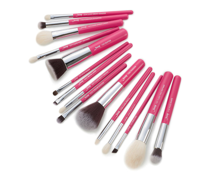 high quality makeup brushes pink 15Pcs - Jessup Beauty