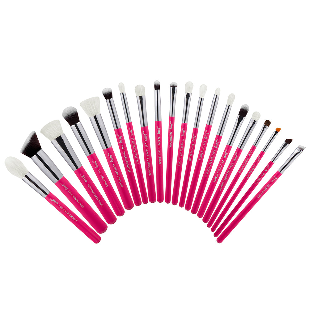 full face brush set pink 20Pcs - Jessup Beauty