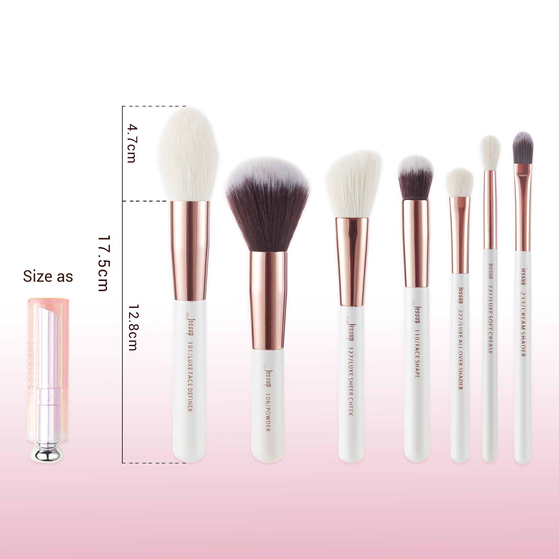 White Makeup Brushes  Rose Gold & White Makeup Brush Sets – GLAMX