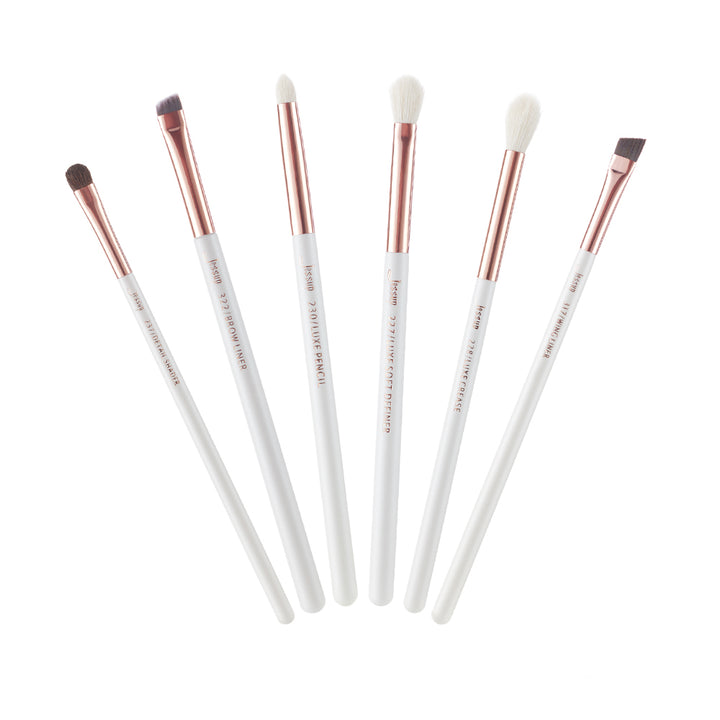 eyeshadow brushes flat white 6PCS - Jessup Beauty