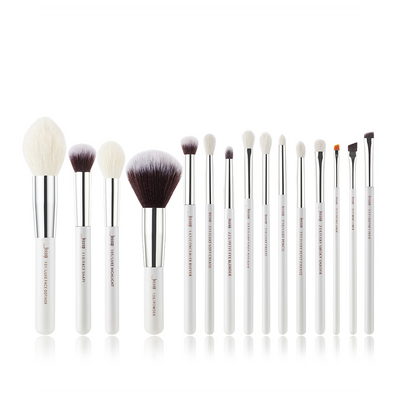 cosmetic brushes set white 15Pcs - Jessup Beauty